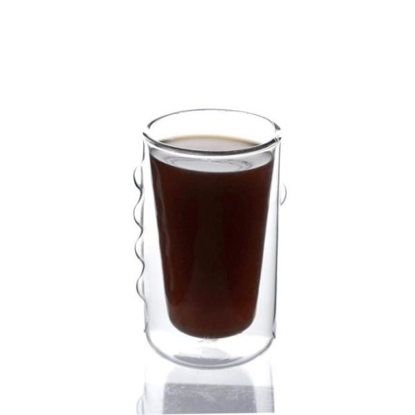 6oz Hot Selling High Borosilicate Handle Heat Resistant Double Wall Clear Coffee Glass