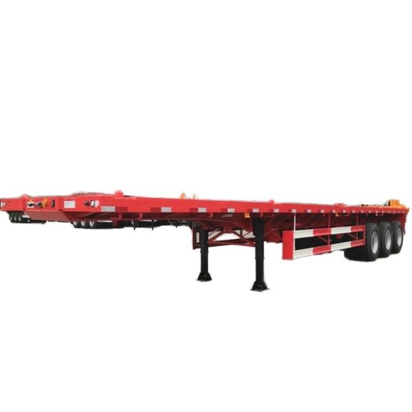 Brand new flatbed semi trailer 70ton 3 4 axles pan trailer Container Semi truck trailer 40ft 12metre for sale