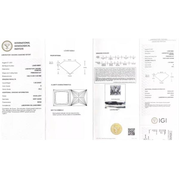 Синтетический HPHT 1 каратный лабораторный бриллиант D цвет VS2 EX бриллиант принцессы