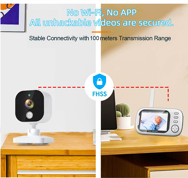 Smart Baby Pet Monitor Surveillance Camera 3.5 Inch LCD Screen 2.4G Wireless Transmission Real Time Monitoring Two-Way Audio