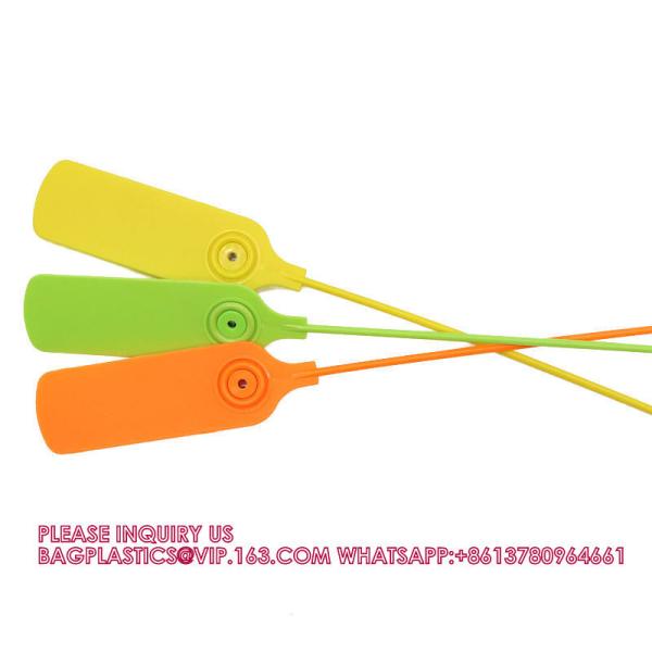 Customized Printing Logo Disposable Plastic Garment Security Seals Clothes Shoes Bags Hang Tags Zip Tie Plastic Seal