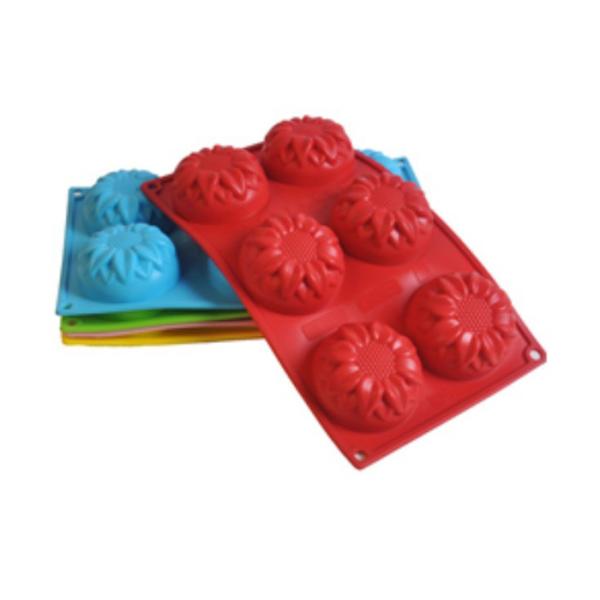 Silicone manufacturer Silicone baking tools 6 cups sunflower shaped silicone mold SB-012