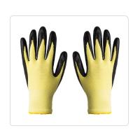 Calor amarelo de Aramid e para cortar luvas de revestimento do trabalho do nitrilo resistente da espuma do forro para a construção