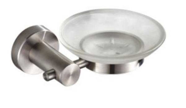 Soap Dish 83302 (7058)- Brush&polish &Round &stainless steel 304&glass& bathroom &kitchen&Sanitary Hardware