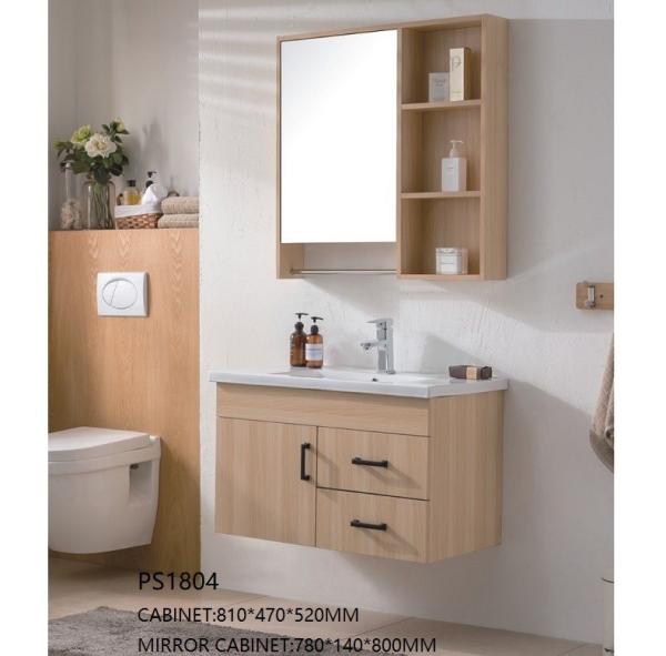 Pvc Bathroom Vanity With Mirror Cabinet , Wall Mounted Vanity Units CE ISO