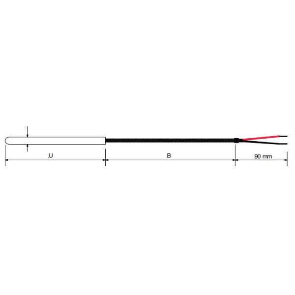 Thermocouple Type J Diamater 10mm, Leads With Spring Protection
