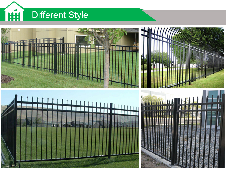 Power Coated Low Carbon Steel Picket Fence Panel - Easily Assembled Garden Fence