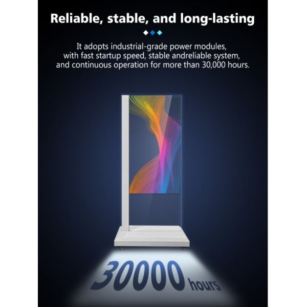 55 Inch HD Interactive Touch Screen Ultra Thin LG Transparent OLED Kiosk Advertising Display