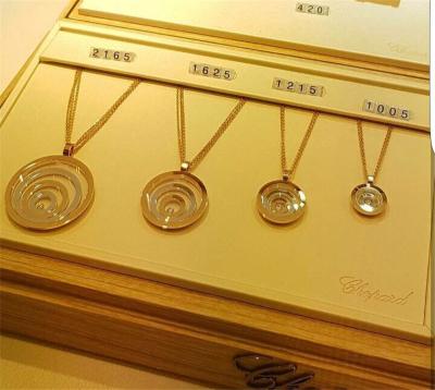 18K Gold Chopard Jewelry Happy Spirit Pendant Round Shape With Natural Diamonds
