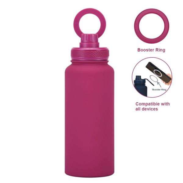 New Cross-border Mobile Phone Magnetic Stand Water Cup Outdoor Large-capacity 1L Insulated Cup Stainless Steel Sports Water Bottle