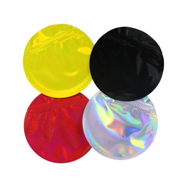 Smell Proof Aluminum Foil Zip Lock Gummies Die Cut Mylar Bags Holographic Resealable