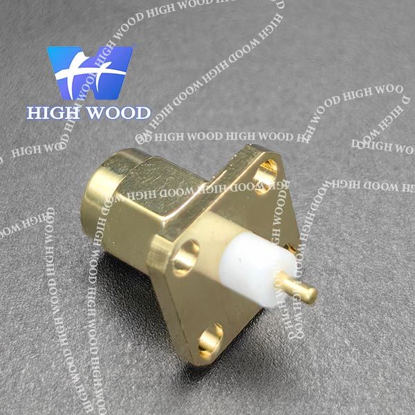 SMA Series RF Coaxial Connector,SMA-KFD Square 4-Hole Flange Male 4+3