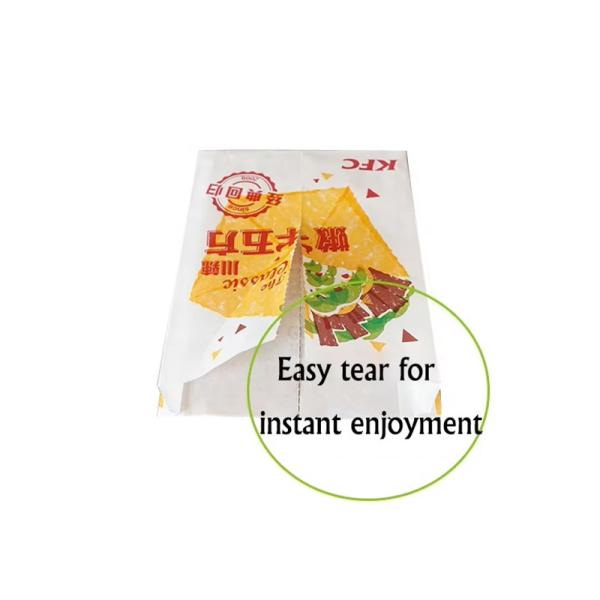 Recyclable Pinch Bottom Brown Greaseproof Paper Food Bags For Snack Takeaway