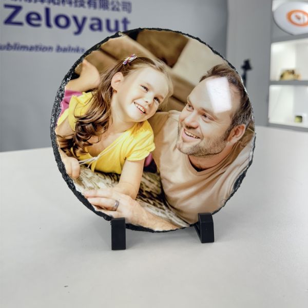 In Stock, Round 20cm Diameter Sublimation Rock Slate Custom Printing and Personalized Gifts, Glossy&Matte Finish Available