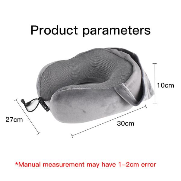 Travelling Airplane Memory Foam U Shaped Pillow with Hat Sustainable Fashion Style