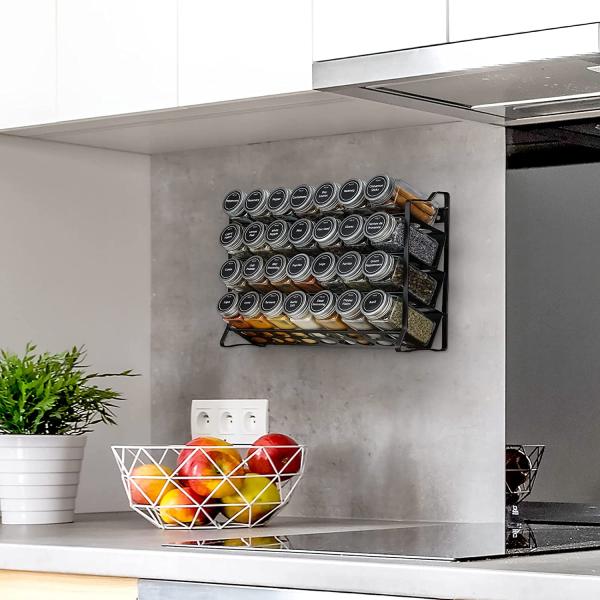 4 Layers Wire Iron Mesh Spice Jar Rack for Kitchen Organization Rack Size 30*9.8*23.3cm