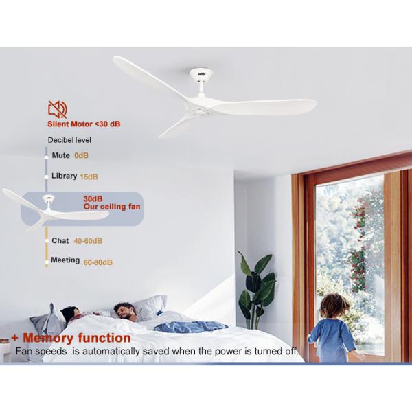 Mais de cinco velocidades de vento 30W 60 polegadas LED Ventilador de teto de madeira com motor DC leve
