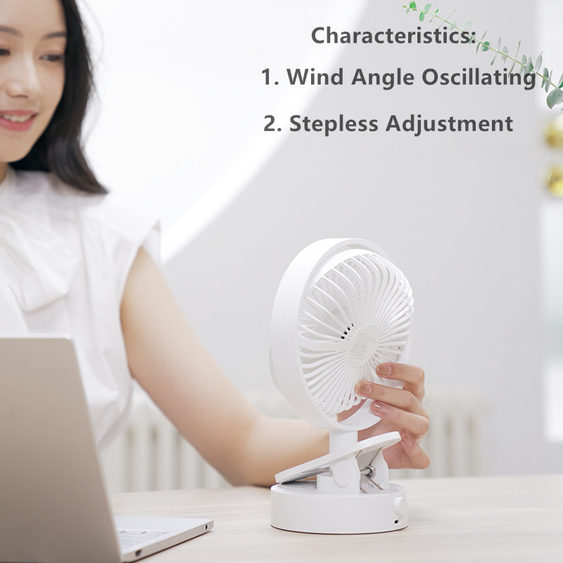 Mini Wholesale Table clip fan oscilation with clips rechargeable Battery portable handheld table clip fan