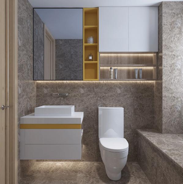 Portas UV brancas modernas do projeto novo   Armários de banheiro contemporâneos