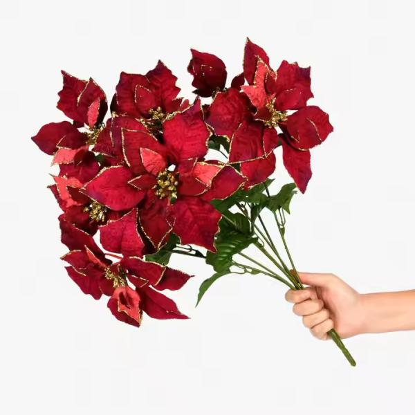 現実的なシミュレーション プラスチック製のシルク布 花束 ホームテーブル クリスマスシーン 装飾 テーブル用 デスクトップオーナメント