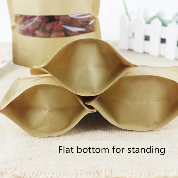 Окно бумажных мешков Крафт размера Костомизед овальное для еды/сухих продуктов мяса/моря