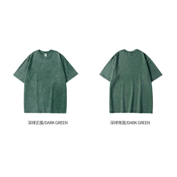 280g Heavy Retro Washed Distressed Short-sleeved T-shirt Men's Loose Cotton Half Sleeves Top