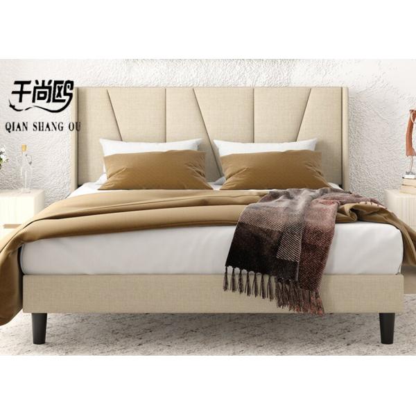 Low Key Linen Upholstered Full Size Bed 2m X 2m Breathable Overall Disassembly / Assembly