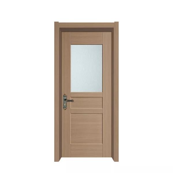 Lamination Lacquer Interior Doors , Waterproof Glass Modern Wood Door