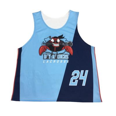 Round Neck Mens Custom Team Lacrosse Uniforms Practical Sleeveless