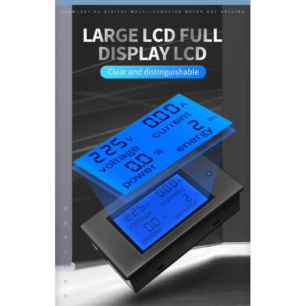 Промышленный 100A амперметр AC цифров CT с дисплеем LCD катушки