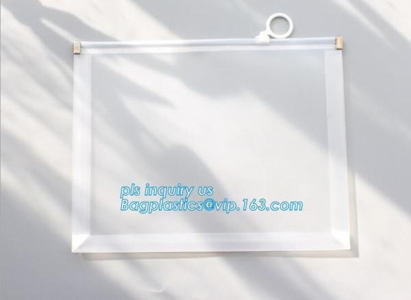 PVC slider k bag for stationery, file,school kids, stationery packaging zipper bag with slider, PVC plastic Hanger