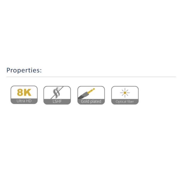 2.1 HD Link Port Fiber Optic Cable TPU Shell Stainless Steel 304 Armored Tube Silicon Line Chip 4K 60Hz 8K 144Hz OD 6.0mm