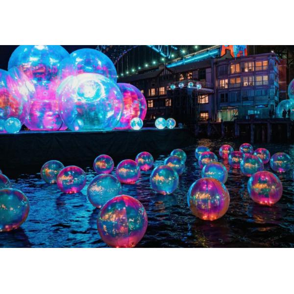 3m 5m Inflatable Lighting Decoration Laser Reflective Rainbow Crystal Bubbles