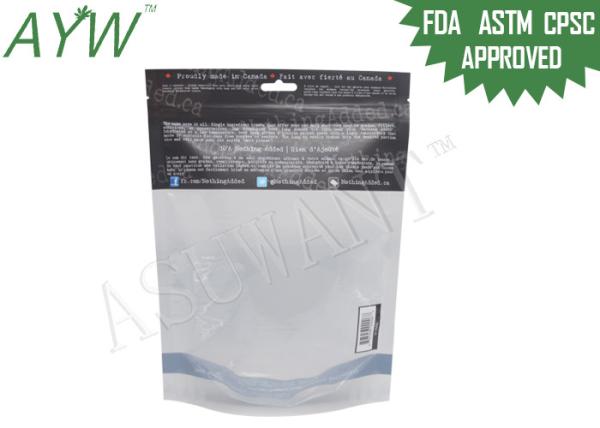 150g Stand Up Pet Food Bag Plastic Laminated With Bottom Design / Top Zipper