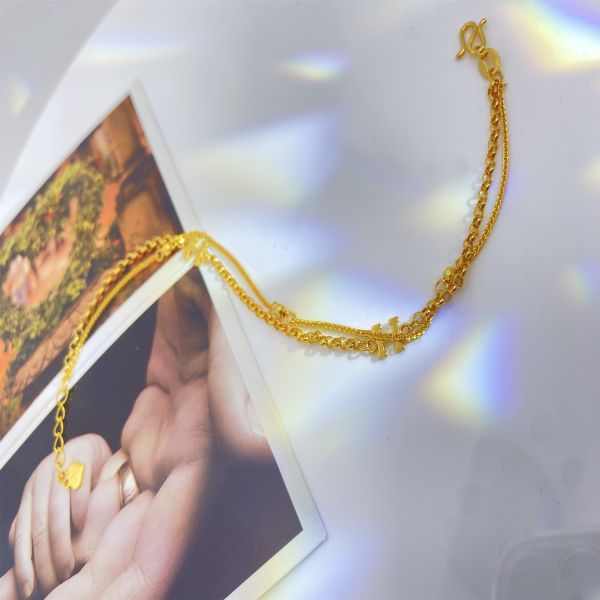 Des bijoux féminins glamour 18K Bracelet de cœur en or massif