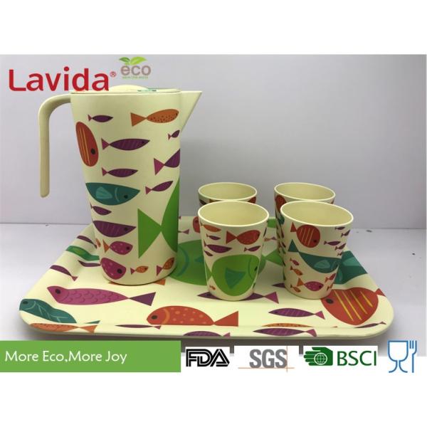 Ocean Fish Style Bamboo Fiber Tray , Shatter Proof Recycled Material Food Serving Trays