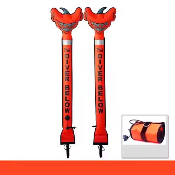 150CM Cartoon Shark Marine Dive Safety Sausage SMB  210 Denier Nylon