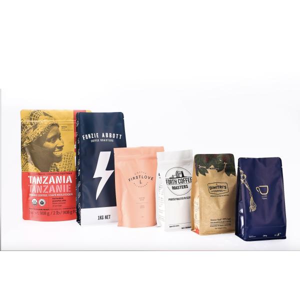 Printed k Flat Block Bottom 250g Coffee Valve Bags