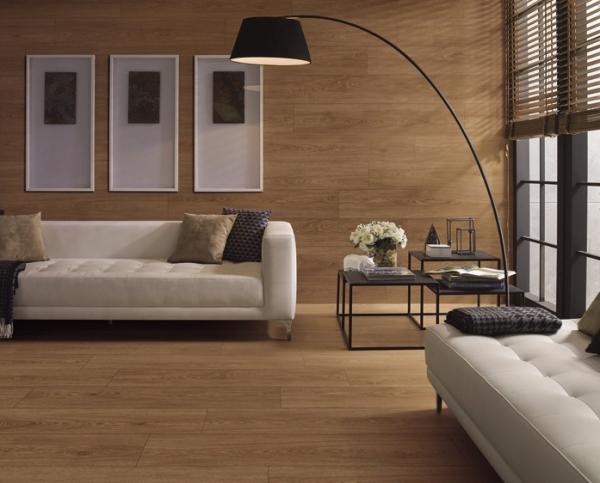 Yellow Brown Wooden Porcelain Floor Strips 200x1200mm