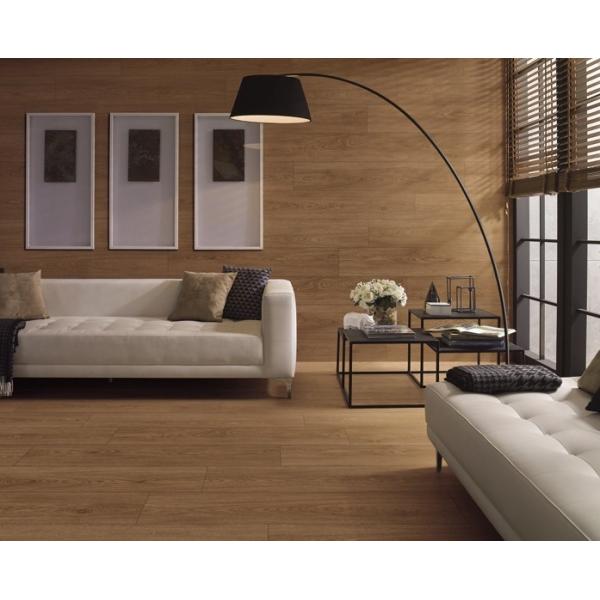 Yellow Brown Wooden Porcelain Floor Strips 200x1200mm