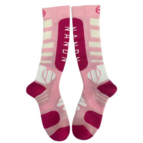 Body Logo Position 100% Wool Women's Crew Length Mountaineering Socks for Winter Sports
