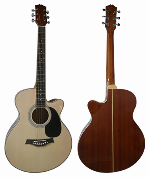 40inch Standard Cutaway Bleach Spruce Acoustic guitar western guitar white ABS -AF4020C-B