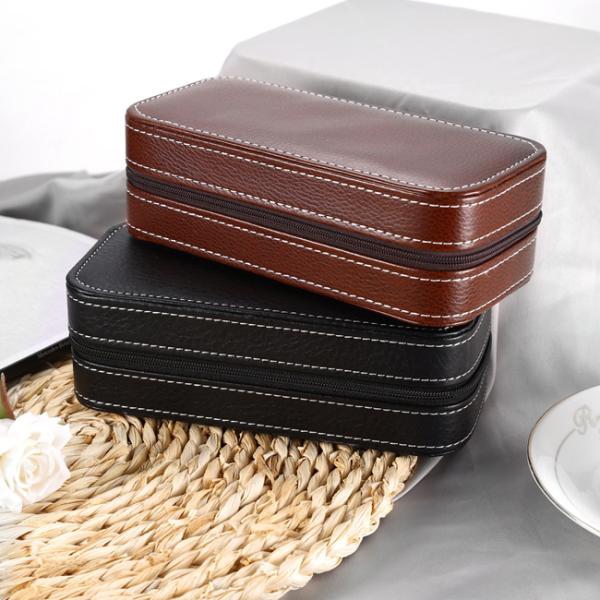 Professional Black Watch Travel Case , Single Watch Display Case Handmade