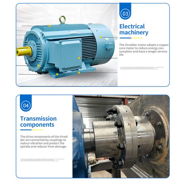 Non-Standard Customization Work Smoothly Scraped by Dual Shaft Single Motor Shredder
