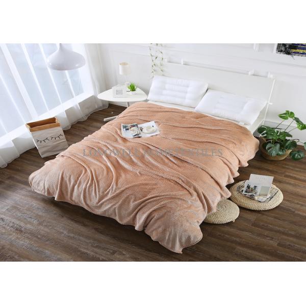 Super Soft Colored Solid Flannel Blanket For Bed Sheets Jacquard Honeycomb Style