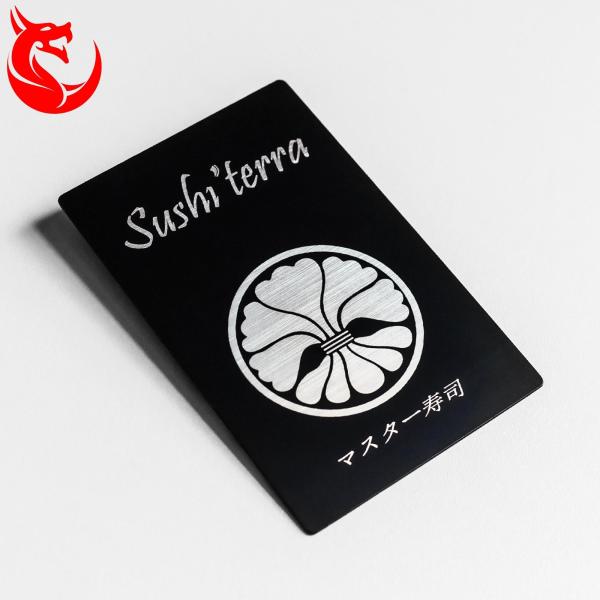 Stainless Steel Matte Black And Gold Business Cards Different Background Coated