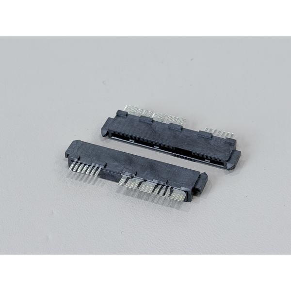 SAS 29P Wire Solder Female Cable Connector with Positioning Peg and Bump, 1.27mm Pitch 15U