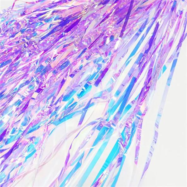 200*100cm Hanging Tinsel Curtain Purple Foil Curtain Home Decoration