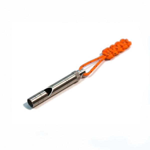 Camping Loud Referee Edc Metal Titanium Survival Whistle 220 * 5mm Silver Color