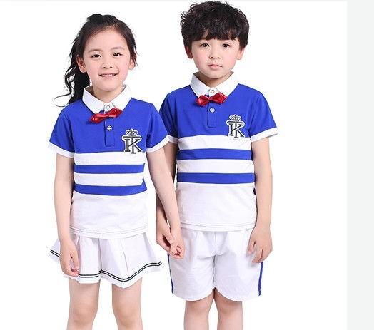 Summer Short Sleeve Teen School Uniform Comfortable Hit Color Shoulder Stitching